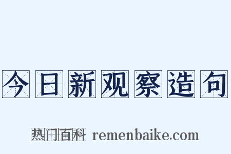 今日新观察造句是什么意思的图片